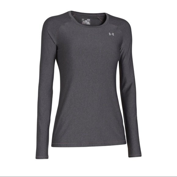 Under Armour HeatGear Grey Long Sleeve Workout Shirt Size Small - Picture 1 of 15